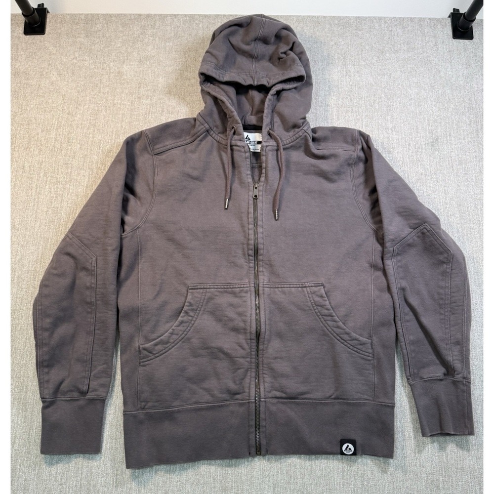 American Giant Full Zip Hoodie Gray Heavy Cotton Solid Made USA Size L